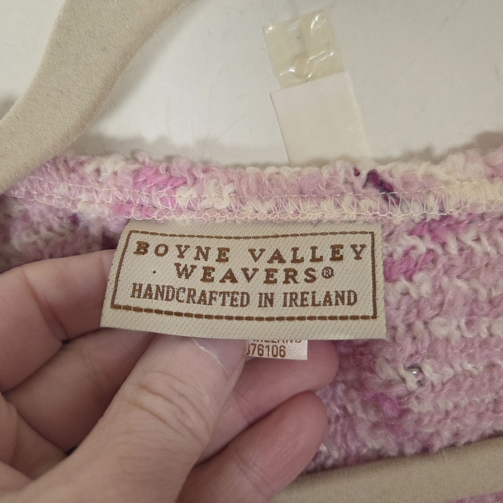 Boyne Valley Weavers Pink Wool Alpaca Shawl One Size Made In Ireland - Picture 5 of 16